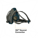 3M 6501QL Rugged Comfort Quick Latch Half Facepiece Reusable Respirator, Small (7000128237) (10 Pack) - 5