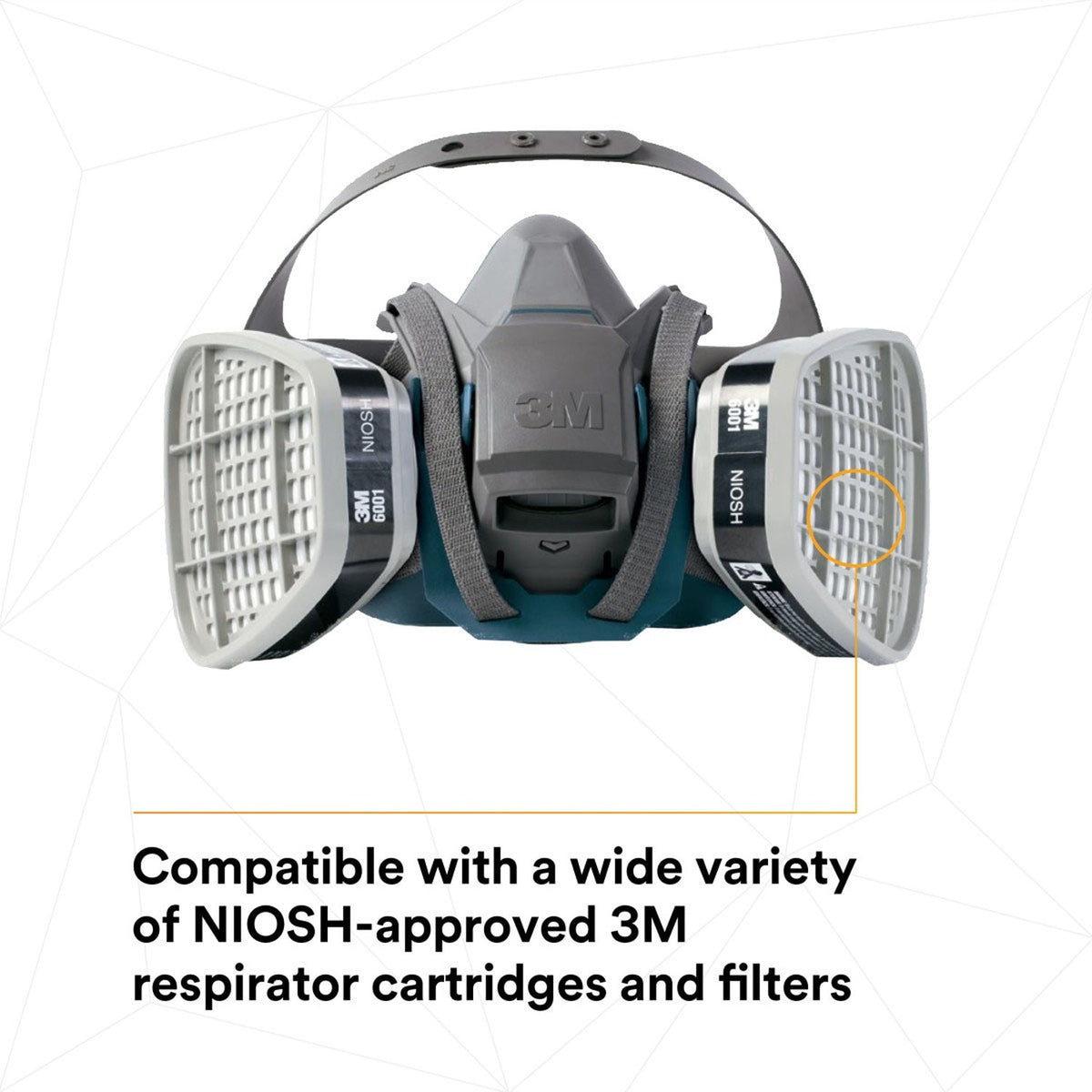 3M 6502QL Rugged Comfort Quick Latch Half Facepiece Reusable Respirator, Medium, Bayonet Connection, Cool Flow Valve, Silicone Face Seal (7000128239) (10 Pack) - 10