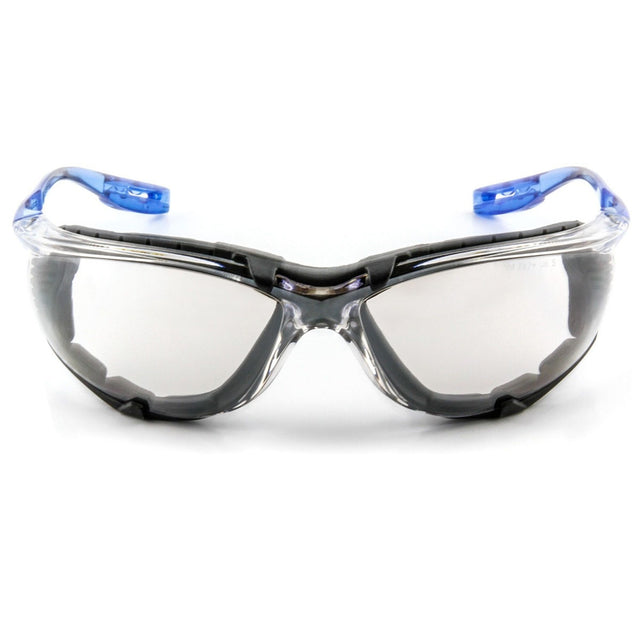 3M 11874-00000-20 Virtua Safety Glasses CCS Anti-Fog Indoor/Outdoor Mirrored Lens Blue Frame Removable Foam Gasket ANSI Z87.1 (7000128261) (20 Pack)