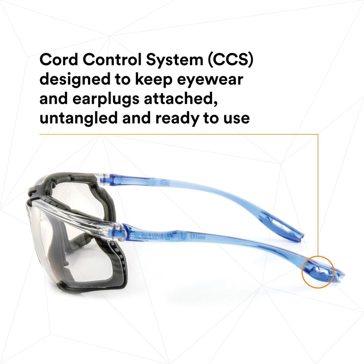 3M 11874-00000-20 Virtua Safety Glasses CCS Anti-Fog Indoor/Outdoor Mirrored Lens Blue Frame Removable Foam Gasket ANSI Z87.1 (7000128261) (20 Pack) - 9