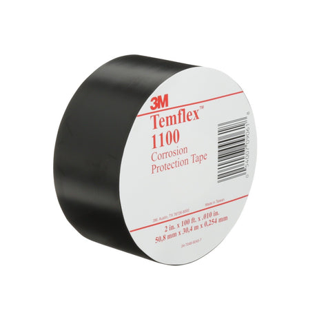 3M 1100P-2X100FT Temflex Vinyl Corrosion Protection Tape 1100 Printed Black 2 in x 100 ft (7000132166) (24 Pack)
