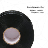 3M 1100P-2X100FT Temflex Vinyl Corrosion Protection Tape 1100 Printed Black 2 in x 100 ft (7000132166) (24 Pack) - 2