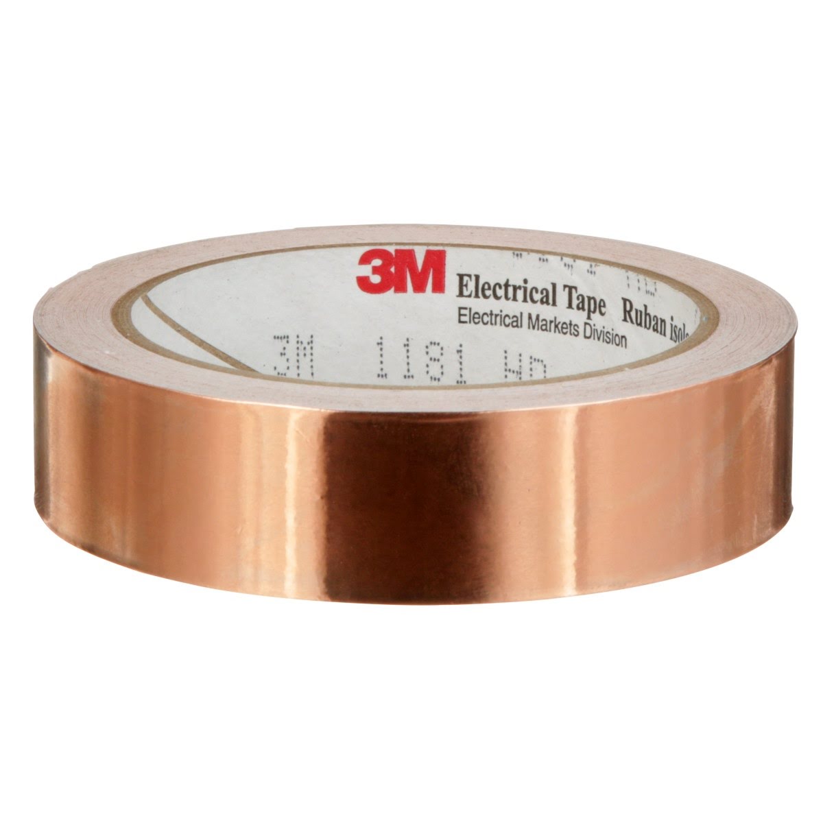 3M 1181-1X18YD EMI Copper Foil Shielding Tape, Copper, Conductive Acrylic, 1 in x 18 yd (7000132169) (9 Pack)