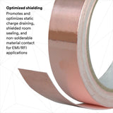 3M 1181-1X18YD EMI Copper Foil Shielding Tape, Copper, Conductive Acrylic, 1 in x 18 yd (7000132169) (9 Pack) - 3