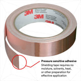3M 1181-1X18YD EMI Copper Foil Shielding Tape, Copper, Conductive Acrylic, 1 in x 18 yd (7000132169) (9 Pack) - 4