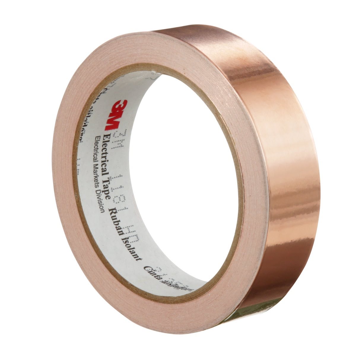 3M 1181-1X18YD EMI Copper Foil Shielding Tape, Copper, Conductive Acrylic, 1 in x 18 yd (7000132169) (9 Pack) - 7