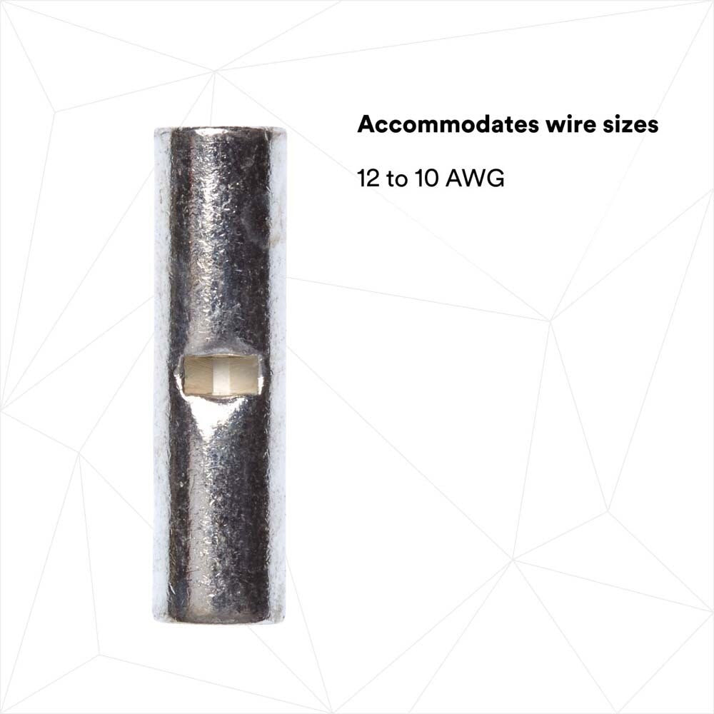 3M M10BCK Scotchlok Butt Connector, Non-Insulated Seamless , 12-10 AWG, built-in wire stop for correct positioning (7000132268) (500 Pack) - 2
