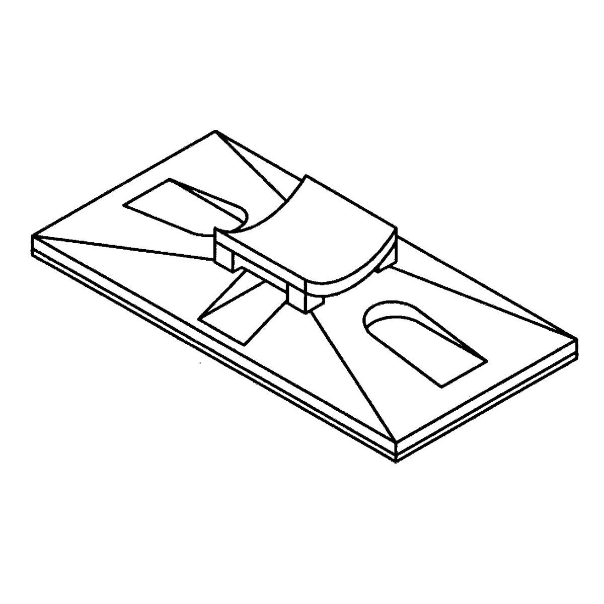 3M CTB2X1BGA-C Cable Tie Mounting Base, 2-Way Adhesive Mount, Black (7000132289) (500 Pack)