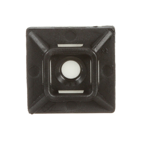 3M CTB75X75BKA-C Cable Tie Mounting Base, 4-Way Adhesive Mount, Black, Nylon, 3/4 in x 3/4 in (7000132457) (500 Pack)