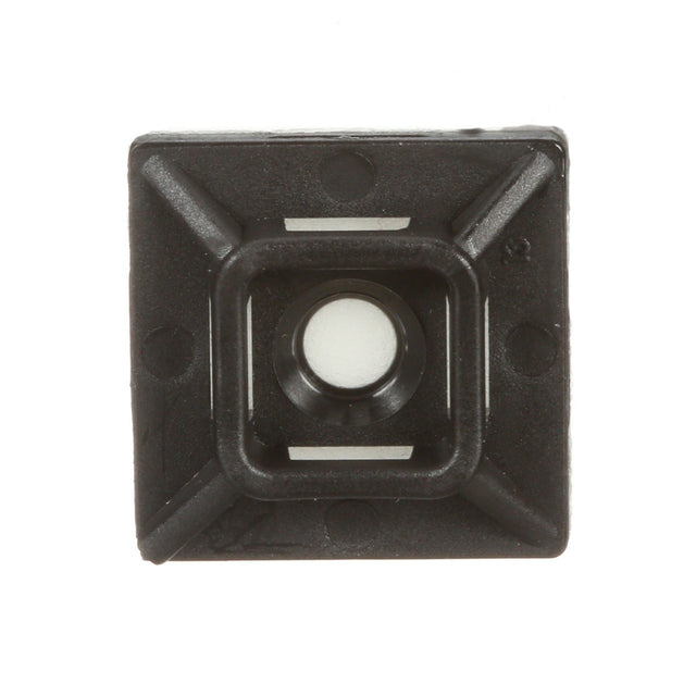 3M CTB75X75BKA-C Cable Tie Mounting Base, 4-Way Adhesive Mount, Black, Nylon, 3/4 in x 3/4 in (7000132457) (500 Pack)