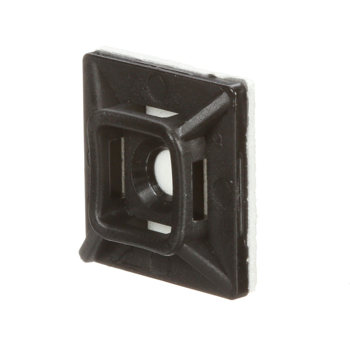3M CTB75X75BKA-C Cable Tie Mounting Base, 4-Way Adhesive Mount, Black, Nylon, 3/4 in x 3/4 in (7000132457) (500 Pack) - 6