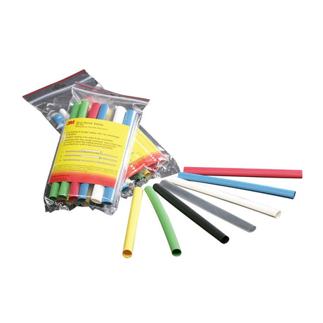 3M FP-301-1/8-Assort Heat Shrink Tubing Assortment Pack : 6 in length pieces, 4 of 7 colors (7000132600) (10 Pack)