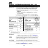 3M 130C Scotch Linerless Rubber Splicing Tape, Black, 1 in x 10 ft, 30 mil, EPDM Self-Fusing (130C-1X10FT) (7000132635) (24 Pack) - 7