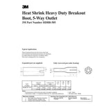3M HDBB-505-1-250 Heat Shrinkable Cable Breakout Boot : black, 5-way outlet, bag (7000132649) - 2