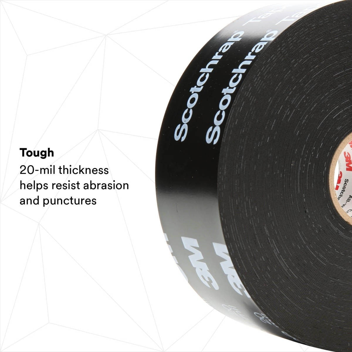3M 51P-2X100FT Vinyl Corrosion Protection Tape 51, Printed, Black, 20 mil, 2 in x 100 ft (7000132743) (12 Pack) - 2