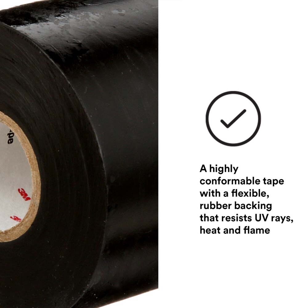 3M 2242-2X15FT Linerless Electrical Rubber Tape 2242, Black, General Purpose Self-Fusing Insulating Tape (7000132759) - 8