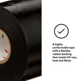 3M 7000132759 Linerless Electrical Rubber Tape 2242, Black, General Purpose Self-Fusing Insulating Tape - 8