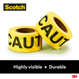 3M Scotch Barricade Tape 300 CAUTION Yellow 3 in x 1000 ft (300-Y-3X1000FT) (7000132906) (8 Pack) - 7