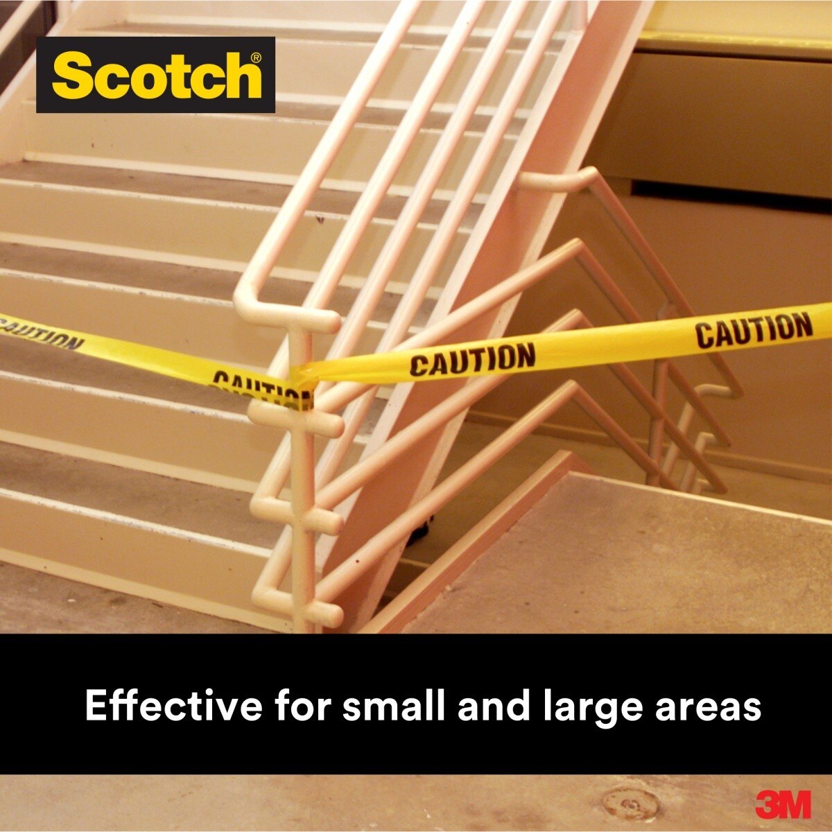3M 301-Y-3X300FT Scotch Barricade Tape 301, CAUTION, Non-adhesive, Yellow, 3 in x 300 ft (7000132914) - 8
