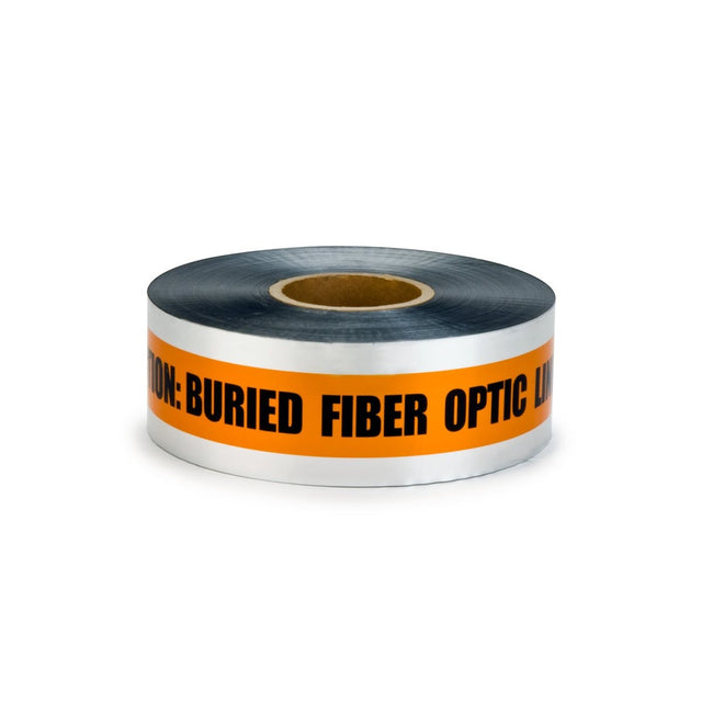 3M 407-O-3X1000FT Scotch Detectable Buried Barricade Tape 407 CAUTION BURIED FIBER OPTIC LINE BELOW 3 in x 1000 ft Orange (7000133191) (8 Pack)