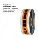 3M 407-O-3X1000FT Scotch Detectable Buried Barricade Tape 407 CAUTION BURIED FIBER OPTIC LINE BELOW 3 in x 1000 ft Orange (7000133191) (8 Pack) - 2