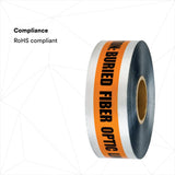 3M 407-O-3X1000FT Scotch Detectable Buried Barricade Tape 407 CAUTION BURIED FIBER OPTIC LINE BELOW 3 in x 1000 ft Orange (7000133191) (8 Pack) - 3