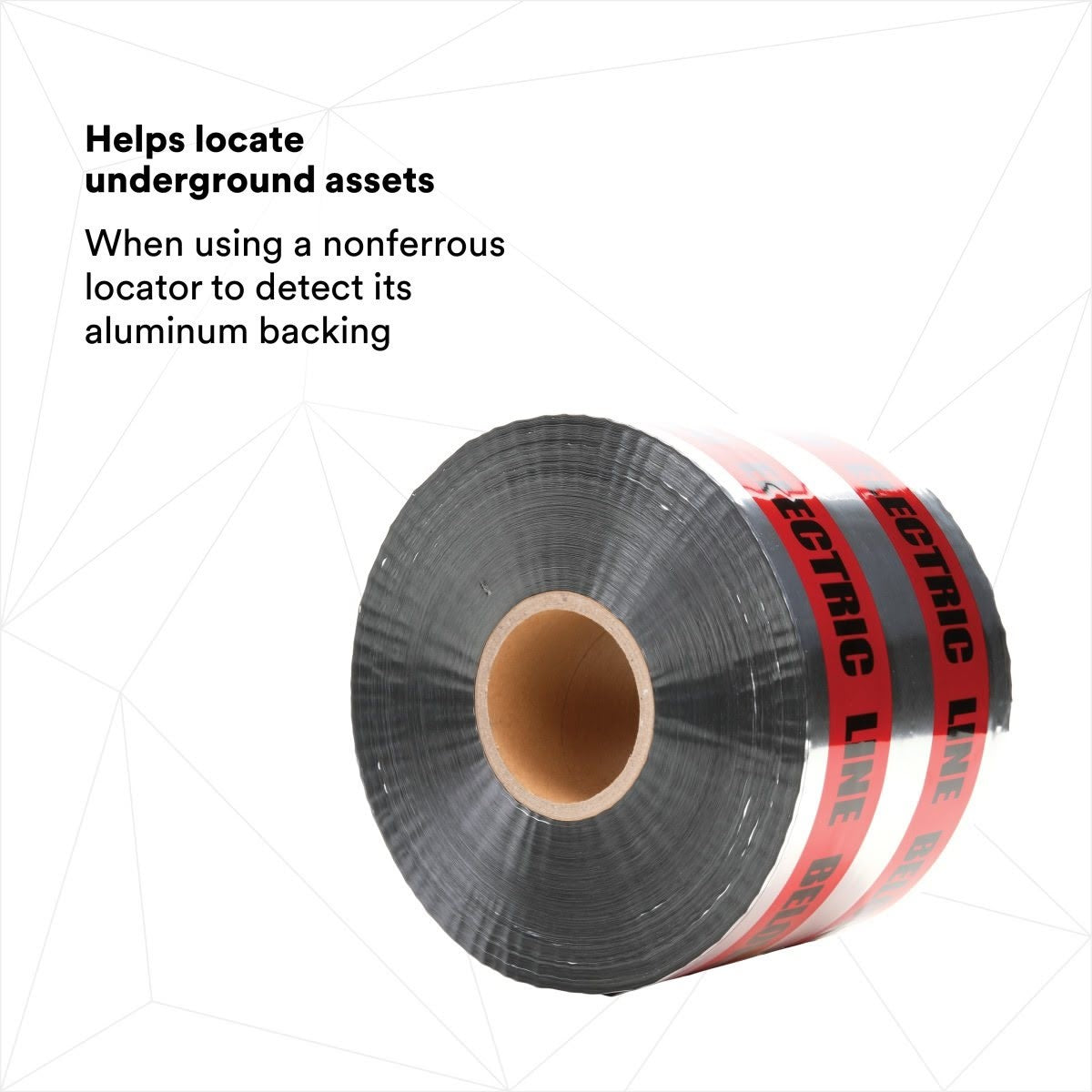 3M 408-R-6X1000FT Scotch Detectable Buried Barricade Tape CAUTION BURIED ELECTRIC LINE BELOW 6 in x 1000 ft Red (7000133192) (4 Pack) - 7