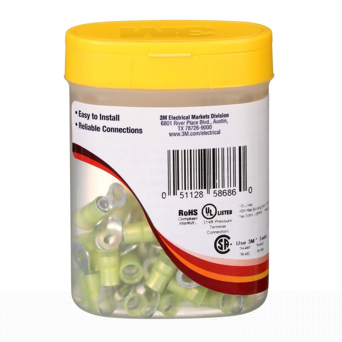 3M MNG10-10RX Scotchlok Ring Nylon Insulated, standard-style ring tongue fits around the stud (7000133297) (500 Pack) - 2