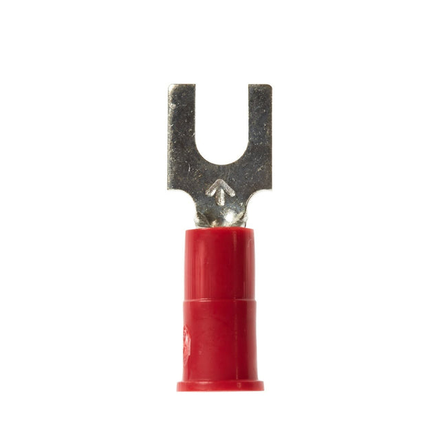 3M MV18-6FBX Block Fork Vinyl Insulated Terminals, Red, 22-18 AWG, Stud Size 6, 100 per bottle, Suitable for use in a Terminal Block (7000133322) (500 Pack)