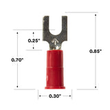 3M MV18-6FBX Block Fork Vinyl Insulated Terminals, Red, 22-18 AWG, Stud Size 6, 100 per bottle, Suitable for use in a Terminal Block (7000133322) (500 Pack) - 2