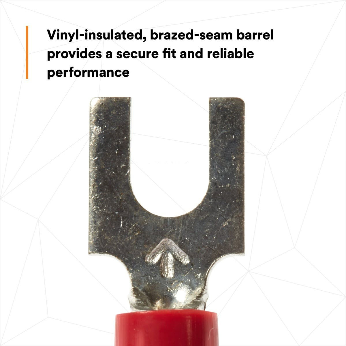 3M MV18-6FBX Block Fork Vinyl Insulated Terminals, Red, 22-18 AWG, Stud Size 6, 100 per bottle, Suitable for use in a Terminal Block (7000133322) (500 Pack) - 3