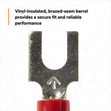 3M MV18-6FBX Block Fork Vinyl Insulated Terminals, Red, 22-18 AWG, Stud Size 6, 100 per bottle, Suitable for use in a Terminal Block (7000133322) (500 Pack) - 3