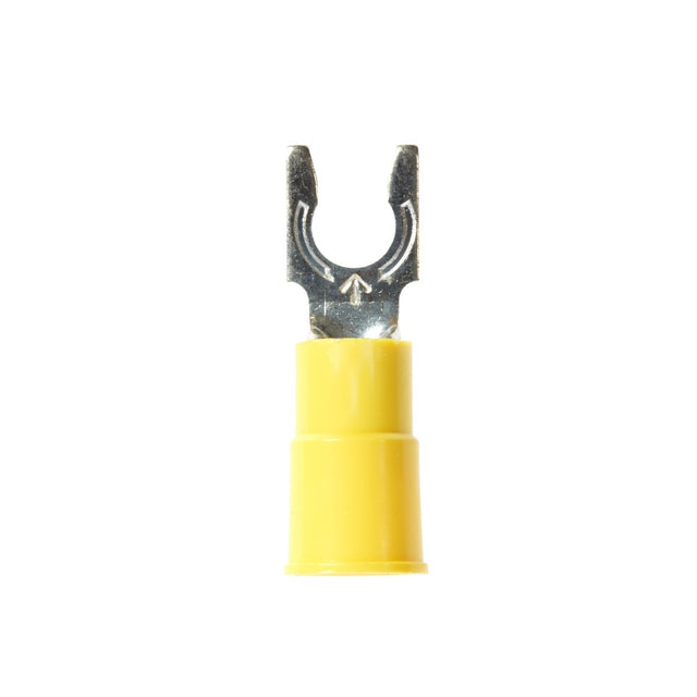 3M MV10-10FX Fork Terminal, Vinyl Insulated, Yellow, #10 Stud, 12-10 AWG, 600V (7000133340) (50 Pack)