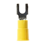 3M MV10-8FBX Block Fork Vinyl Insulated Terminals, Yellow, 12-10 AWG, Stud Size 8 (7000133342) (50 Pack)