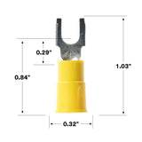 3M MV10-10FBX C3SD Scotchlok Block Fork , 12-10 AWG Yellow, Corrosion-Resistant, Vinyl Insulated Terminals, Bottle (7000133343) (50 Pack) - 2