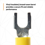 3M MV10-10FBX C3SD Scotchlok Block Fork , 12-10 AWG Yellow, Corrosion-Resistant, Vinyl Insulated Terminals, Bottle (7000133343) (50 Pack) - 4