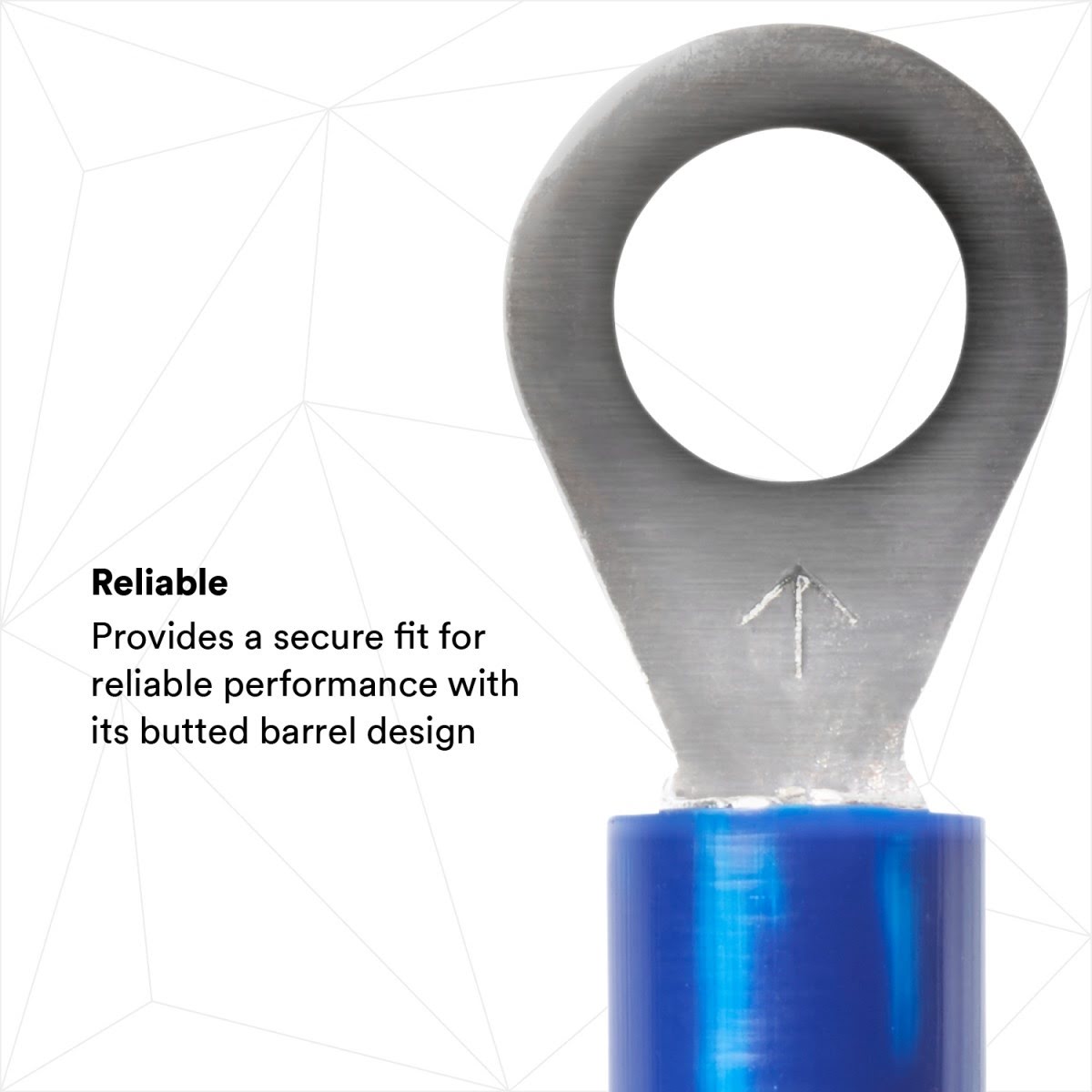 3M MVU14-10RX Ring Vinyl Insulated Ring Tongue Terminal, Standard Style, Tin Plated, Crimp Type, Blue, 16-14 AWG, Stud Size 10 (7000133366) - 3