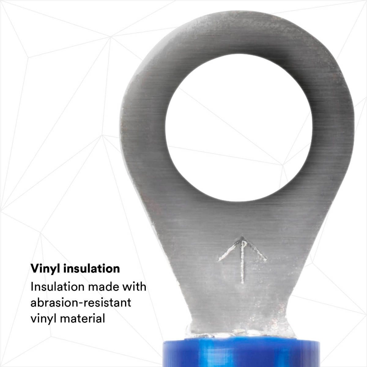 3M MVU14-10RX Ring Vinyl Insulated Ring Tongue Terminal, Standard Style, Tin Plated, Crimp Type, Blue, 16-14 AWG, Stud Size 10 (7000133366) - 4