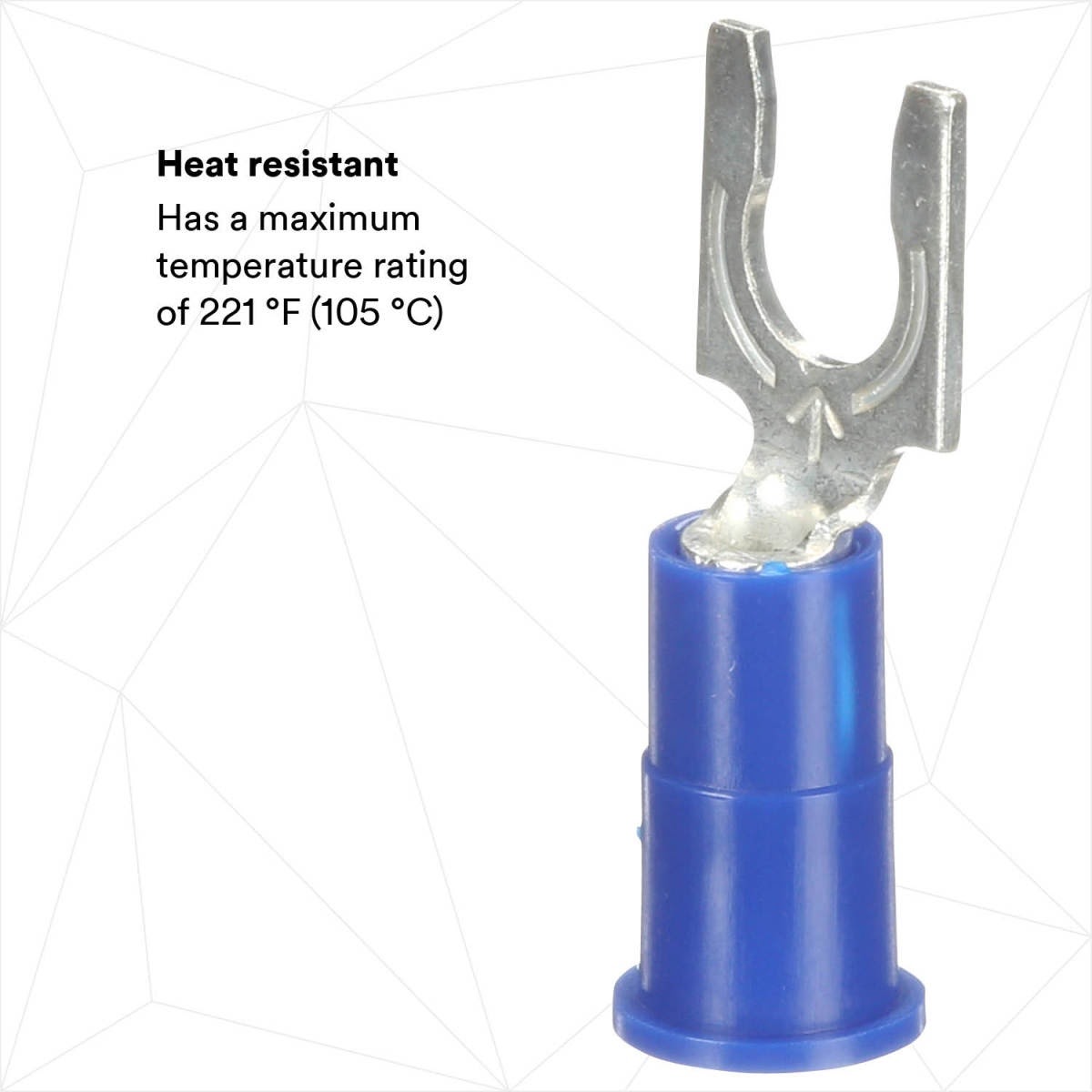 3M MV14-10FLX Scotchlok Locking Fork Vinyl Insulated, spring-like tongue firmly fits around the stud (7000133368) - 7