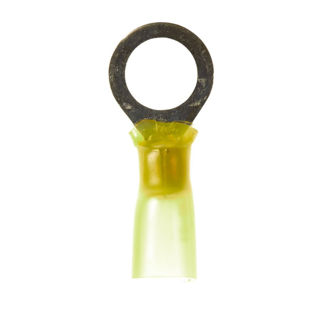 3M MH10-38RX Ring Heatshrink Heat Shrink Ring Tongue Terminal, Yellow, 10-12 AWG, 3/8 in Stud (7000133381) (125 Pack)