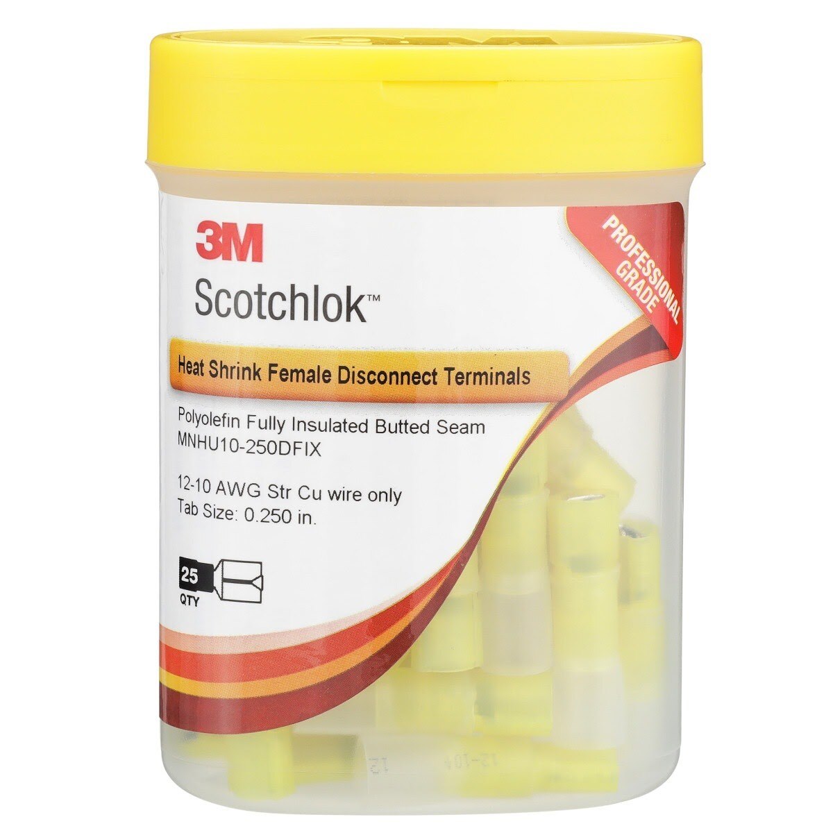 3M MNHU10-250DFIX Scotchlok Female Disconnect Heatshrink Nylon Insulated, (7000133382) (125 Pack) - 5
