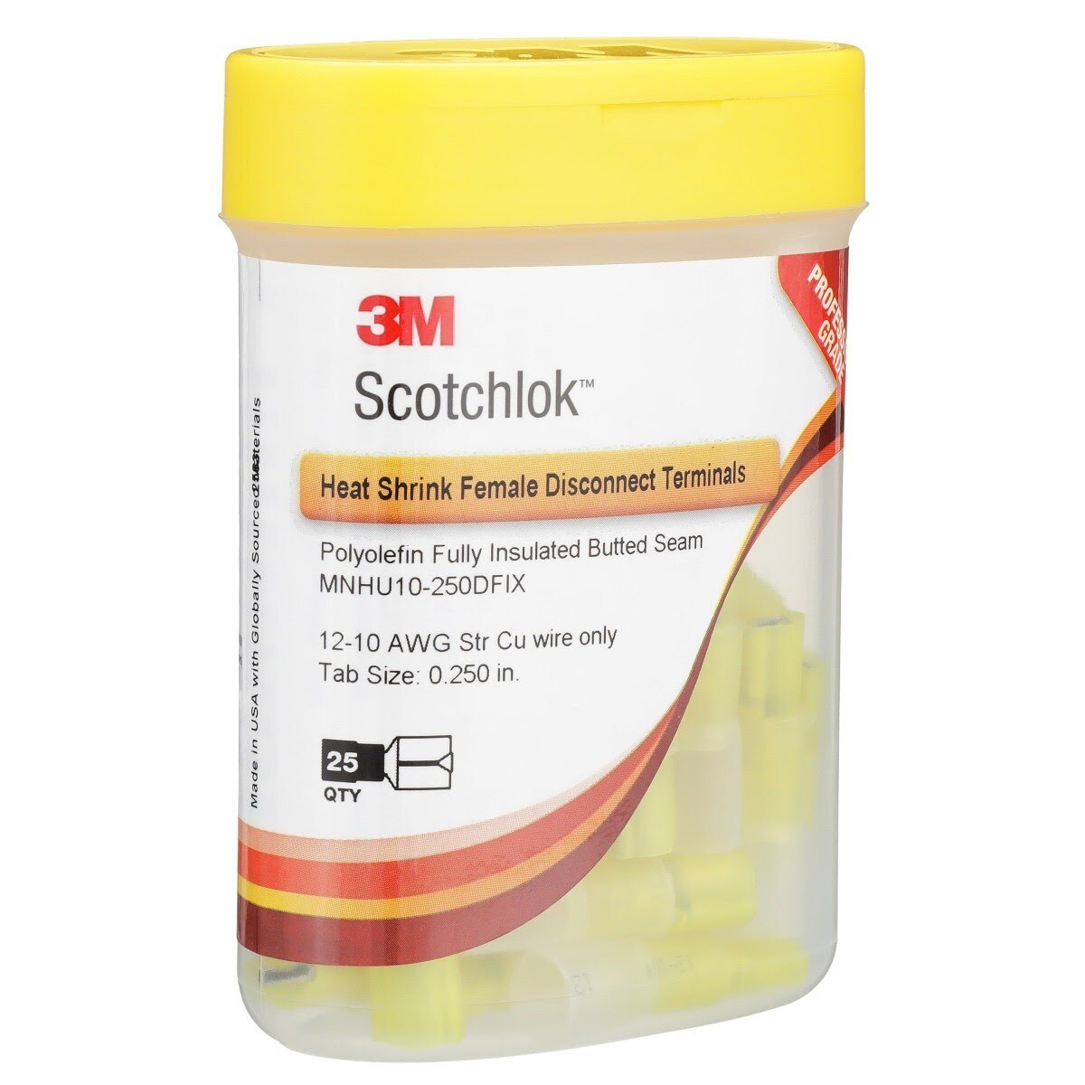 3M MNHU10-250DFIX Scotchlok Female Disconnect Heatshrink Nylon Insulated, (7000133382) (125 Pack) - 6