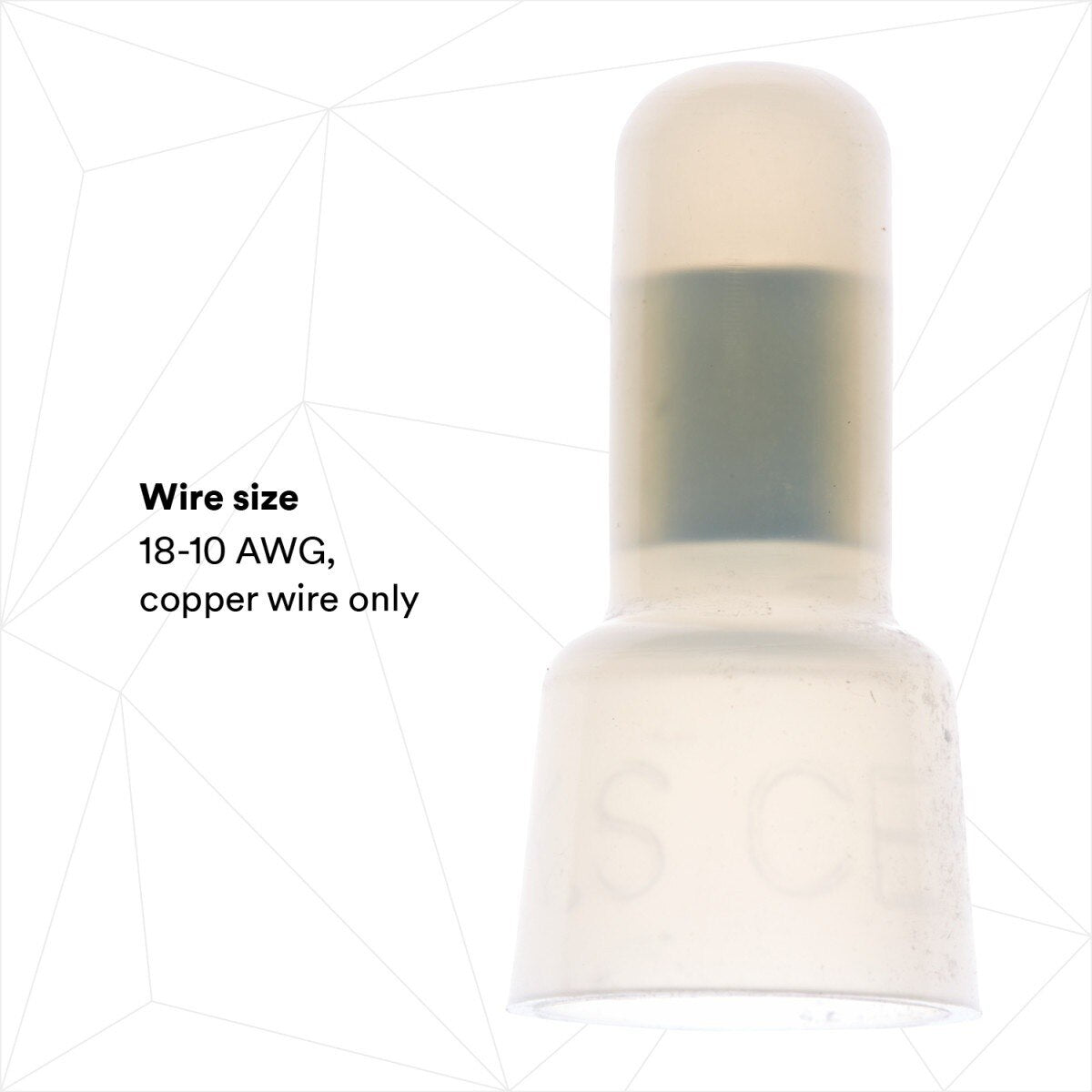 3M S-31-A Closed End Connector, Vinyl Insulated, Translucent White, 18-10 AWG, Built-in Wire Stop (7000133426) (500 Pack) - 7