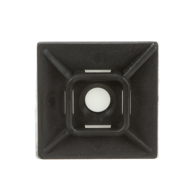 3M CTB1X1BKA-C Cable Tie Mounting Base, 4-Way Adhesive Mount, UV Resistant Black, 1 in x 1 in (7000133488) (500 Pack)