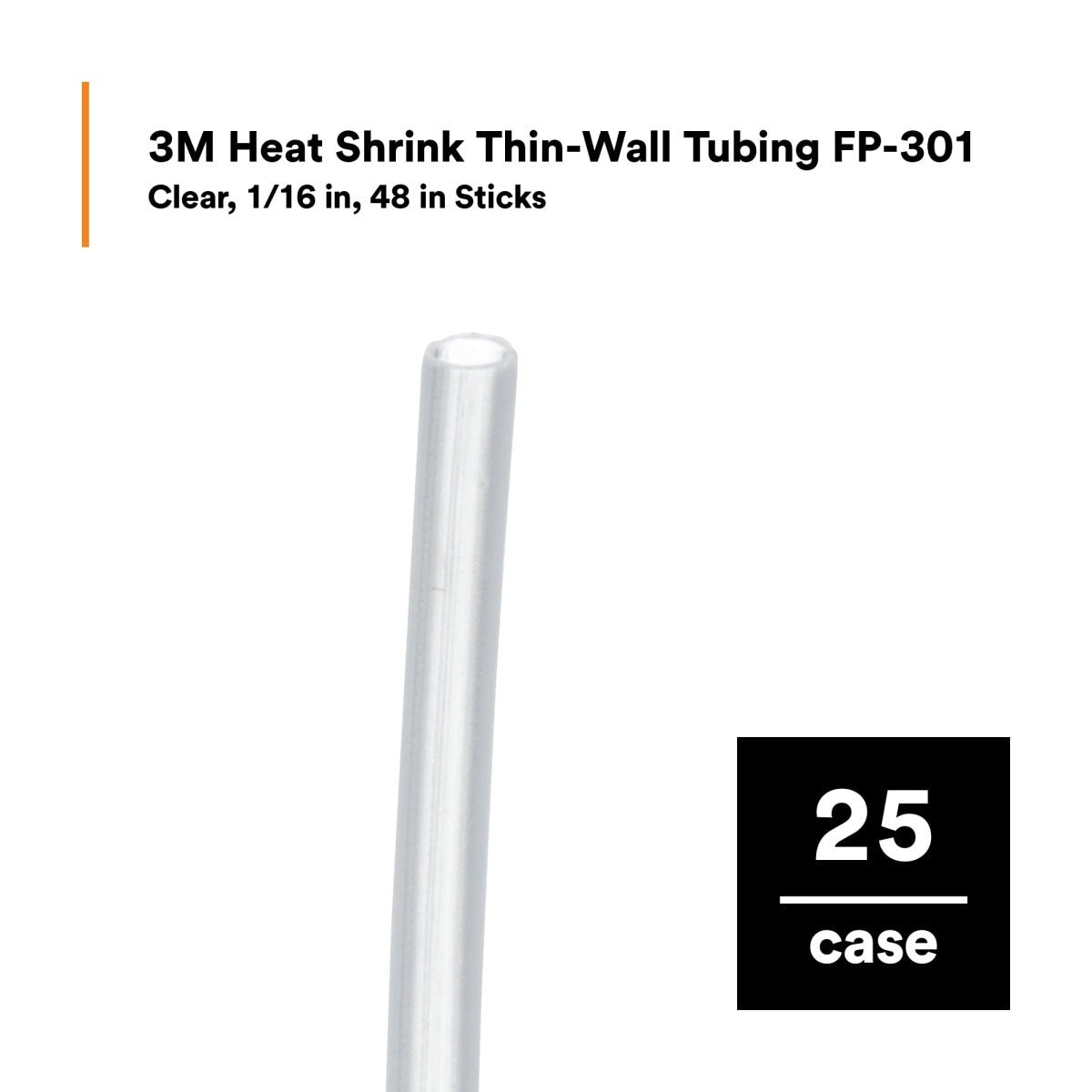 3M FP-301-1/16-48-Clear Heat Shrink Thin-Wall Tubing (7000133630) (25 Pack) - 2