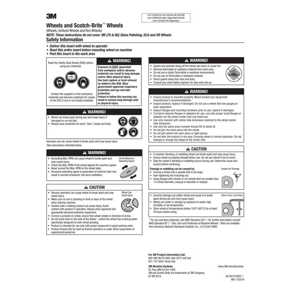 3M XL-WL Scotch-Brite EXL Deburring Convolute Wheel, 8S Fine, Silicon Carbide, 6 in x 1/2 in x 1 in (7000136514) (4 Pack) - 6