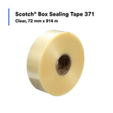 3M 371 Scotch Box Sealing Tape, Polypropylene, Hot Melt Adhesive, Clear, 72 mm x 914 m (7000136741) (4 Pack) - 5