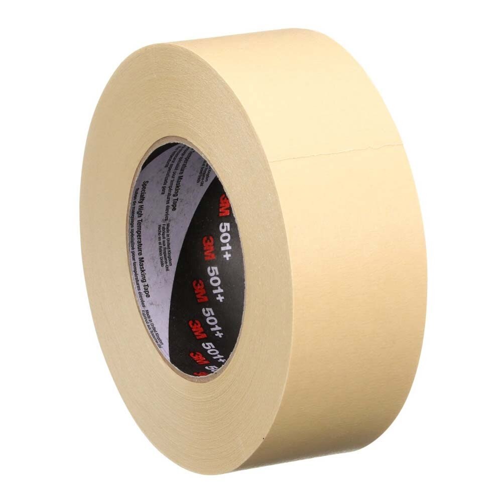 3M 7000138488 Specialty High Temperature Masking Tape 501+ Tan 48 mm x 55 m 7.3 mil (24 Pack) - 3