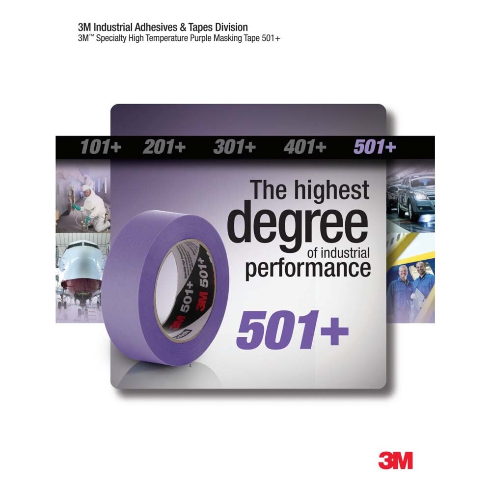 3M 7000138488 Specialty High Temperature Masking Tape 501+ Tan 48 mm x 55 m 7.3 mil (24 Pack) - 9