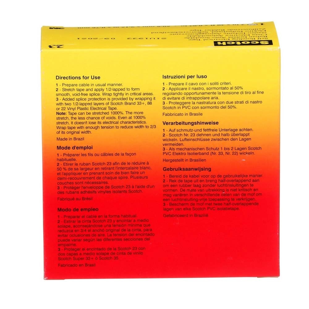 3M 7000138512 Scotch Rubber Splicing Tape 23, Black, 2 in x 30 ft - 10